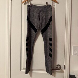 ⭐️ $5, spend over $20 - Forever 21 Sheer Mesh Inset Ribbed Leggings in Dark Grey